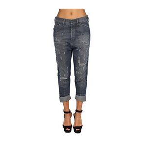 Diesel Tintsie Low Crotch Distressed Baggy Jeans Womens 26 Blue Button Fly